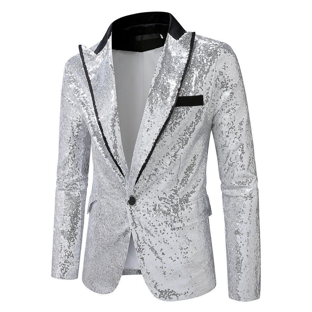 Men's Glittering Tuxedo Blazer Made Of High-Quality Satin Lune London