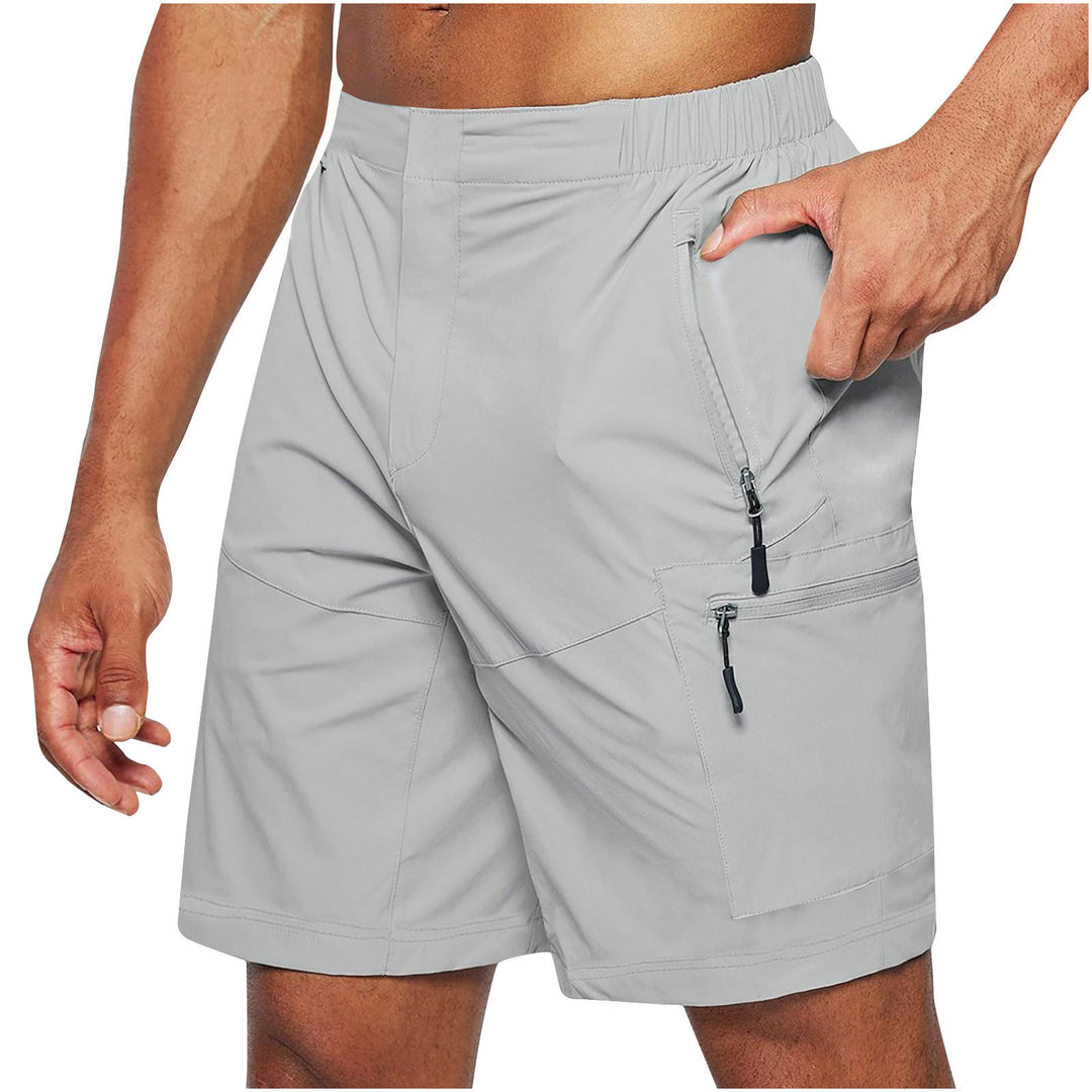 Functional leisure shorts for men with multiple zippered pockets and an elastic waistband Lune London