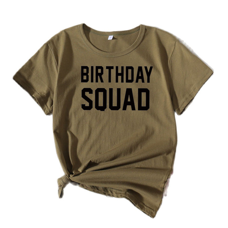 Ladies Graphic Birthday Squad T-Shirt Lune London