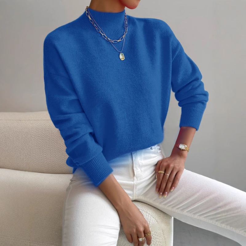 Sweater pour femmes avec col montant et matériau doux Chic & Stil