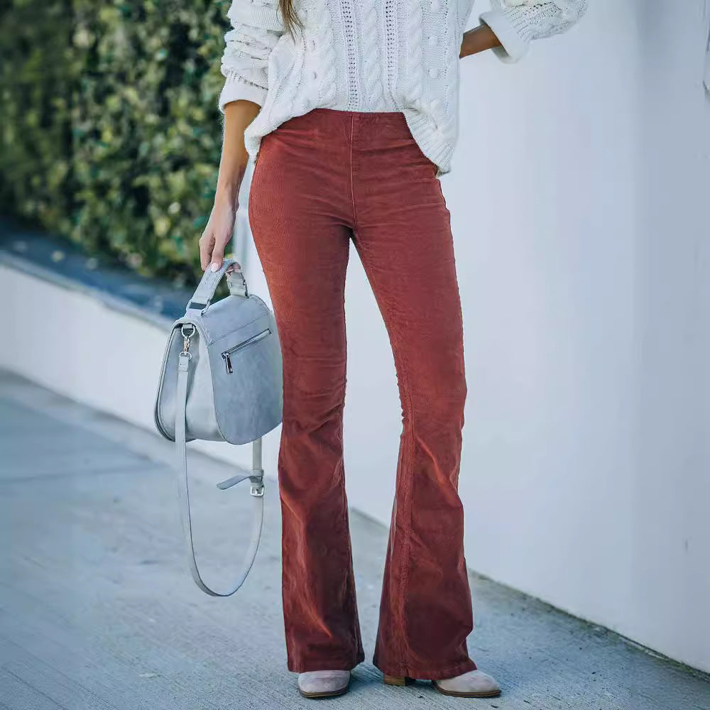 Wide women's corduroy pants in soft fabric and high waist Lune London