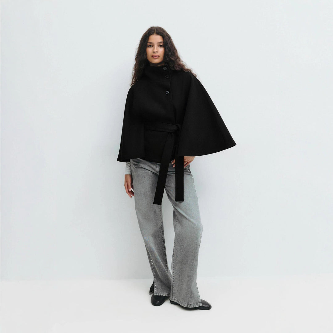 Relaxed hooded jacket for women with tie belt Lune London