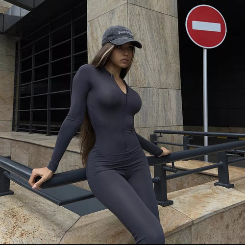 Women Sports Jumpsuit with Zip Closure and Fitted Cut Lune London