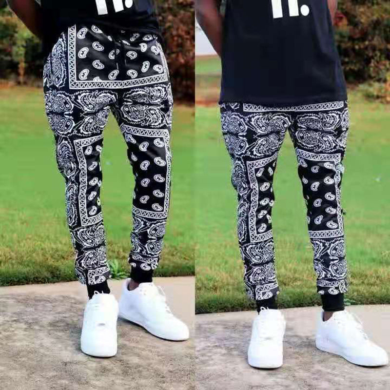 Casual jogger pants for men with unique bandana pattern Lune London