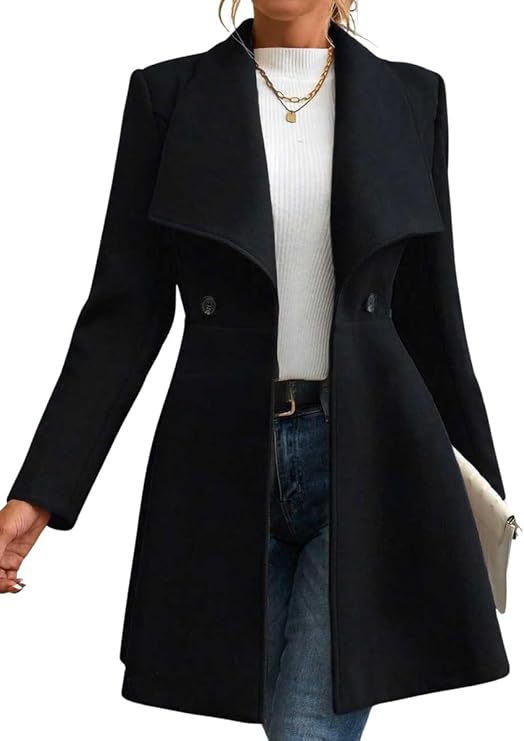 Women's transitional coat with large lapels and double-breasted buttons Lune London