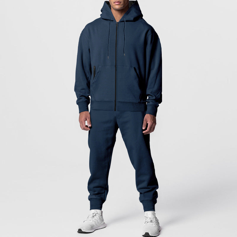 Men's sporty fleece set with practical hood and pockets Lune London