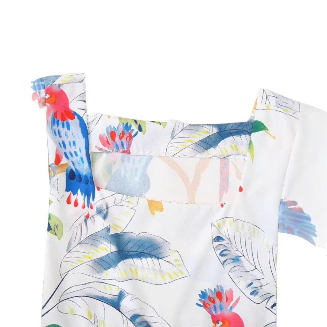 Maxi dress for women with floral patterns and airy sleeves Lune London
