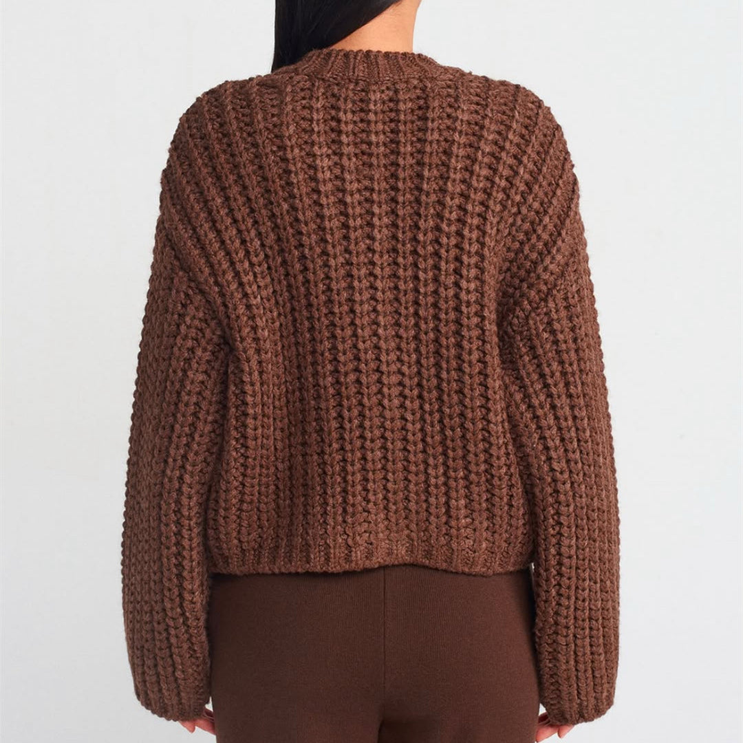 Thick knit women's sweater with modern details Lune London