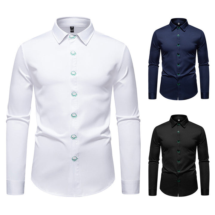 Long sleeve shirt for men with creative button design Lune London