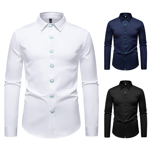 Long sleeve shirt for men with creative button design Lune London