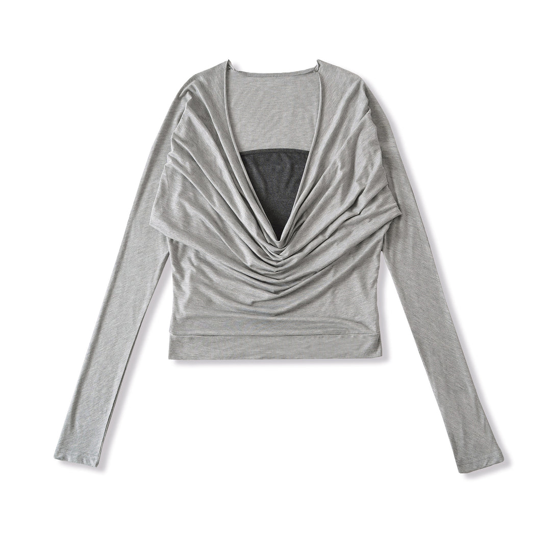 Casual long sleeve shirt for women with a refined draped design Lune London