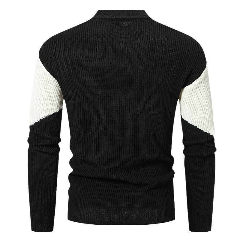 Men's high collar sweater with graphic color block design Lune London