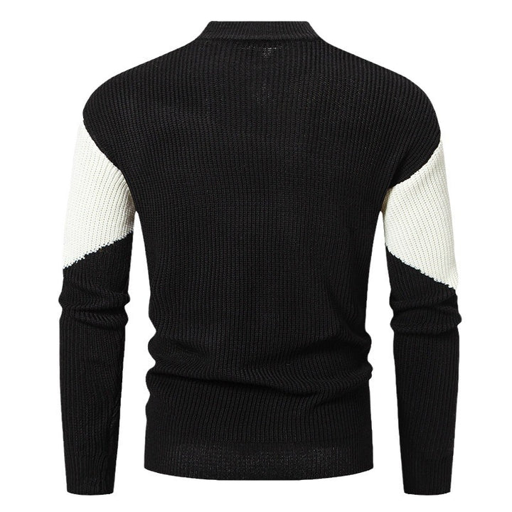 Men's high collar sweater with graphic color block design Lune London