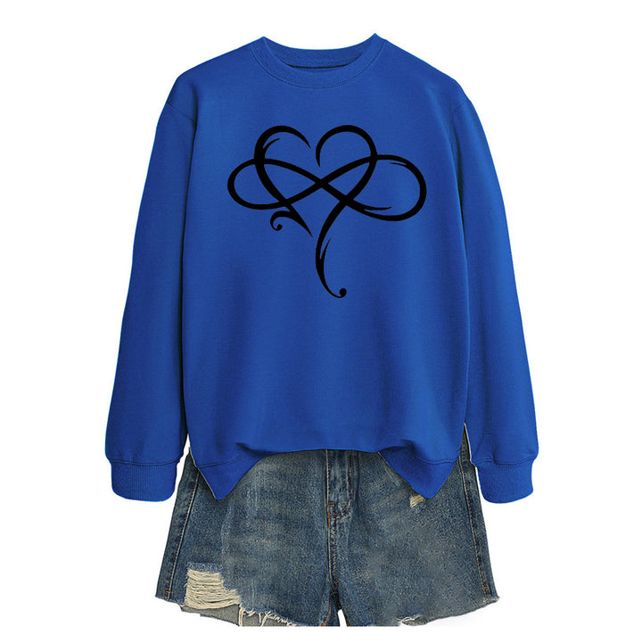 Sweatshirt pour femmes avec design de cœur créatif et coupe décontractée Chic & Stil