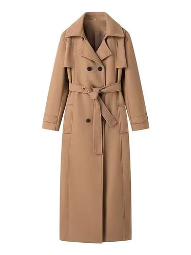 Women's trench coat with trendy cinching and double-breasted front Lune London