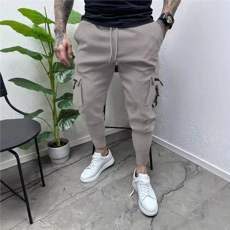 Fashionable cargo jogger pants for men with practical pockets and elastic waistband Lune London