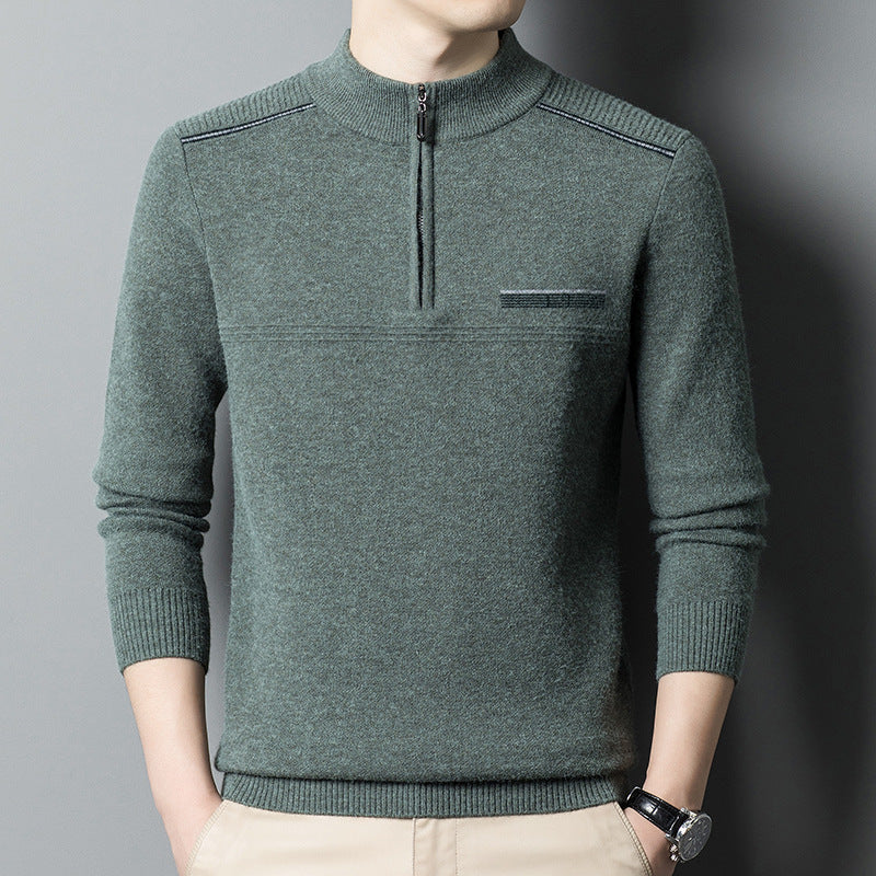 Trendy high collar pullover for men with zipper Lune London