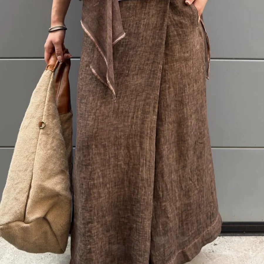 Pantalons en lin larges pour femmes Lune London