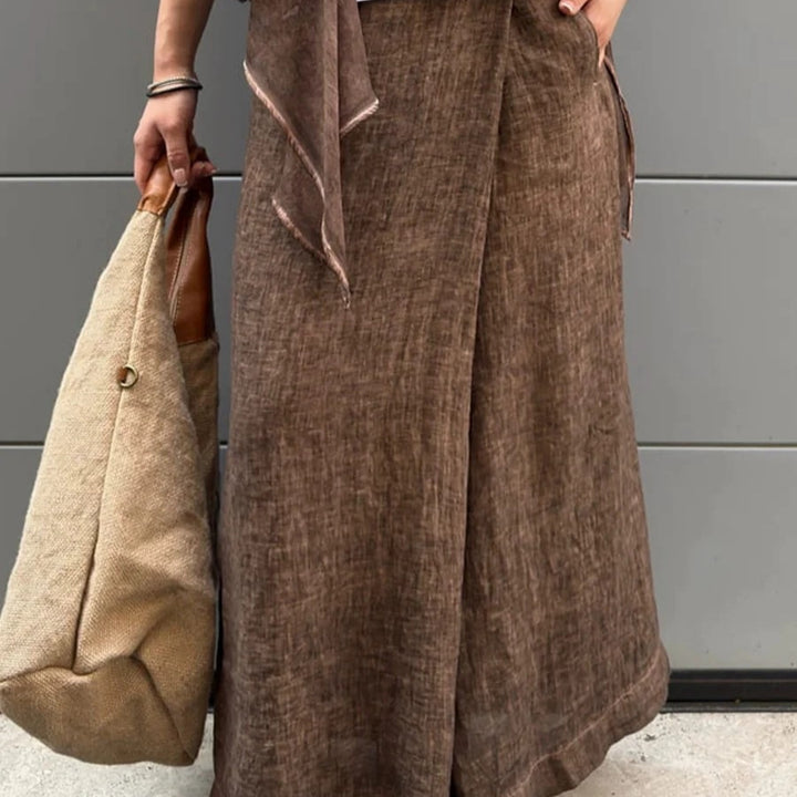 Pantalons en lin larges pour femmes Lune London