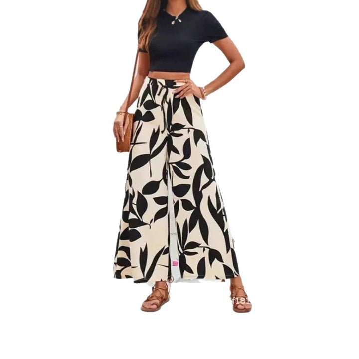 Wide palazzo pants for ladies with floral pattern Lune London