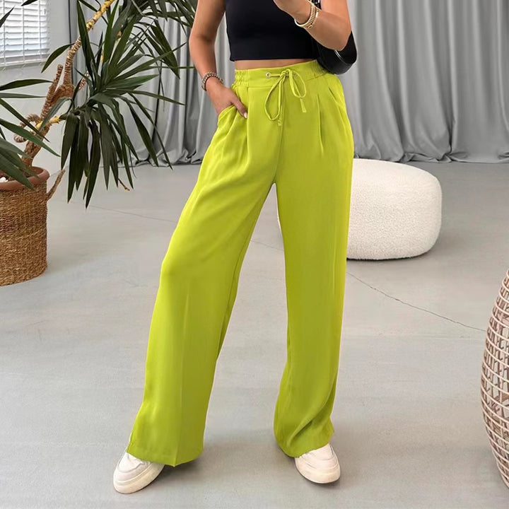 Loose leisure pants for women with elastic waistband and adjustable drawstring Lune London
