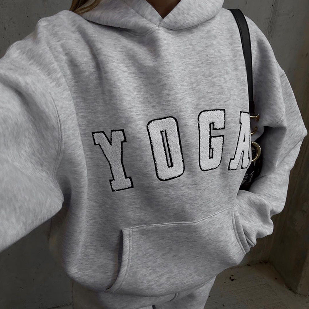 Ladies Athletic Sweatshirt with Creative YOGA Print Lune London
