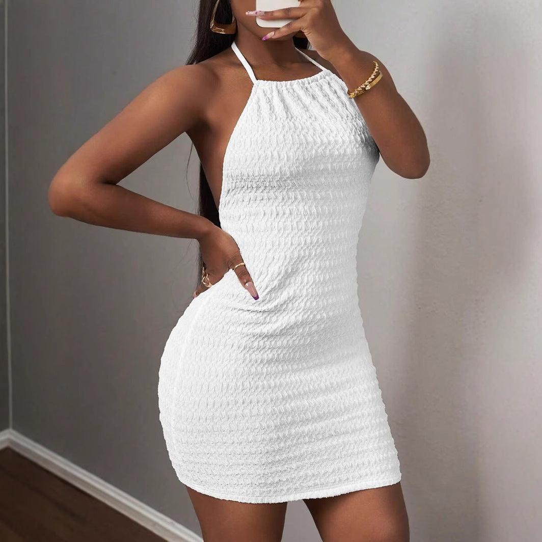 Ladies Halter Neck Bodycon Mini Dress Lune London