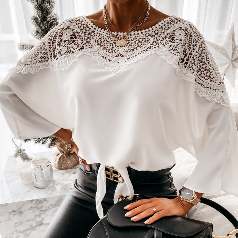 Elegant women's blouse with lace Lune London