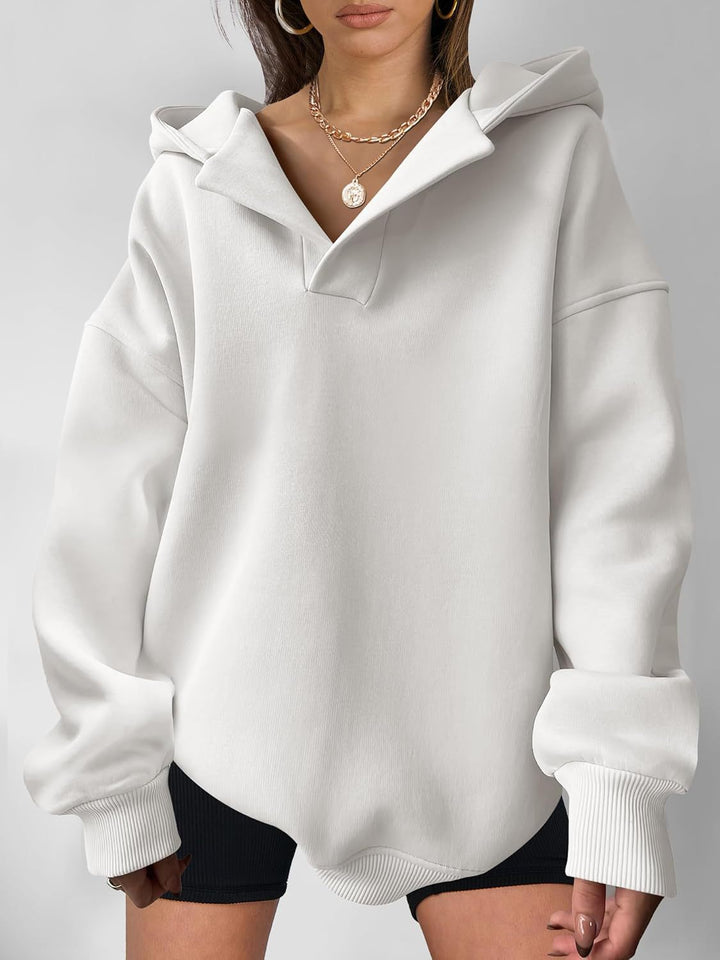 Oversized hoodie for women with half-zip Lune London