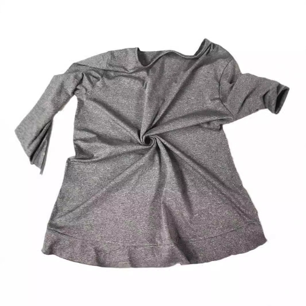 Ladies Refined finish top with V-neck and asymmetric hem Lune London