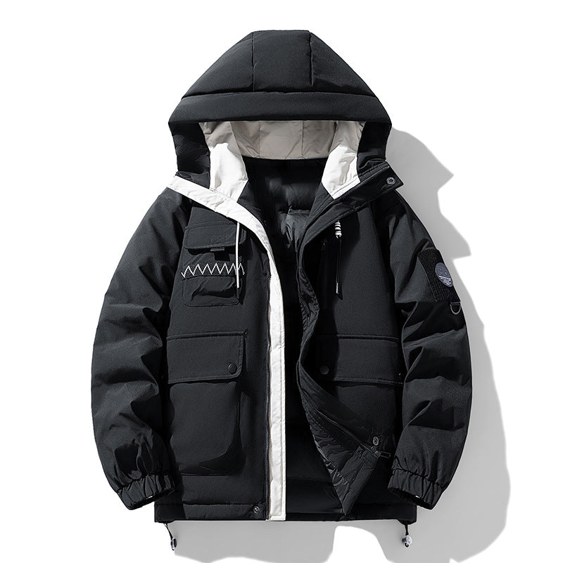Ladies winter trendy down jacket with hood and practical pockets Lune London