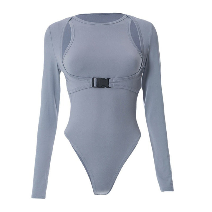 Ladies Cut-Out Boucle Long Sleeves Bodysuit Lune London