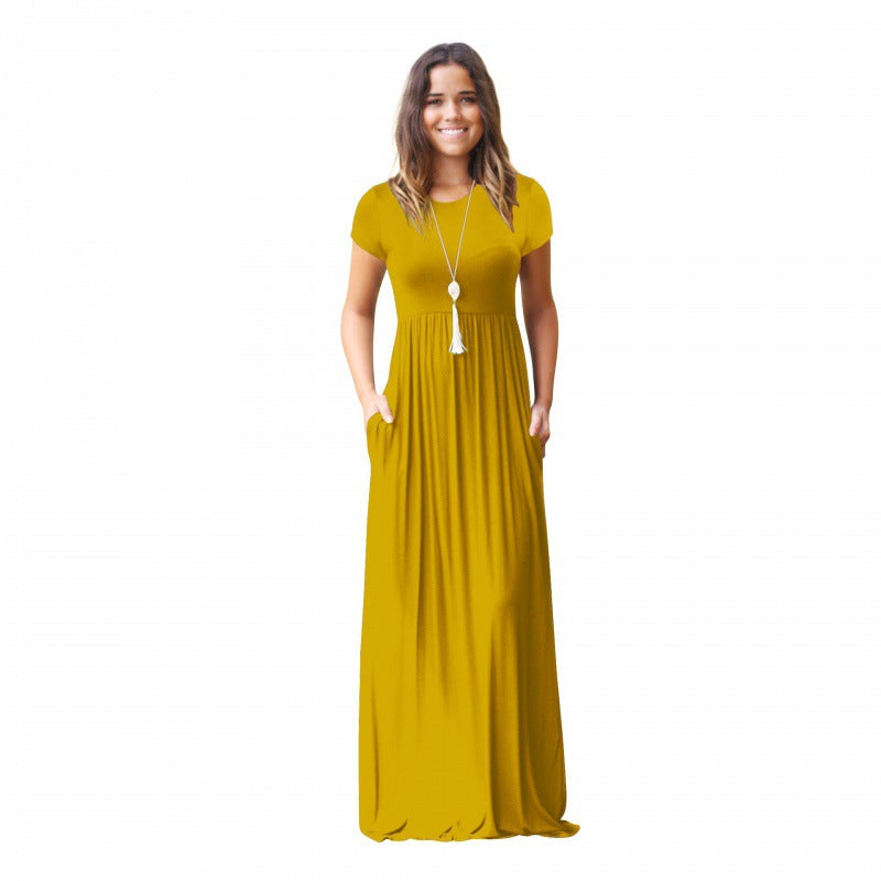 Robe maxi femme avec poches pratiques et coupe fluide à la mode Chic & Stil