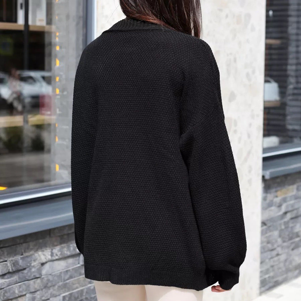 Cardigan surdimensionné pour femmes avec motif texturé et manches larges Chic & Stil
