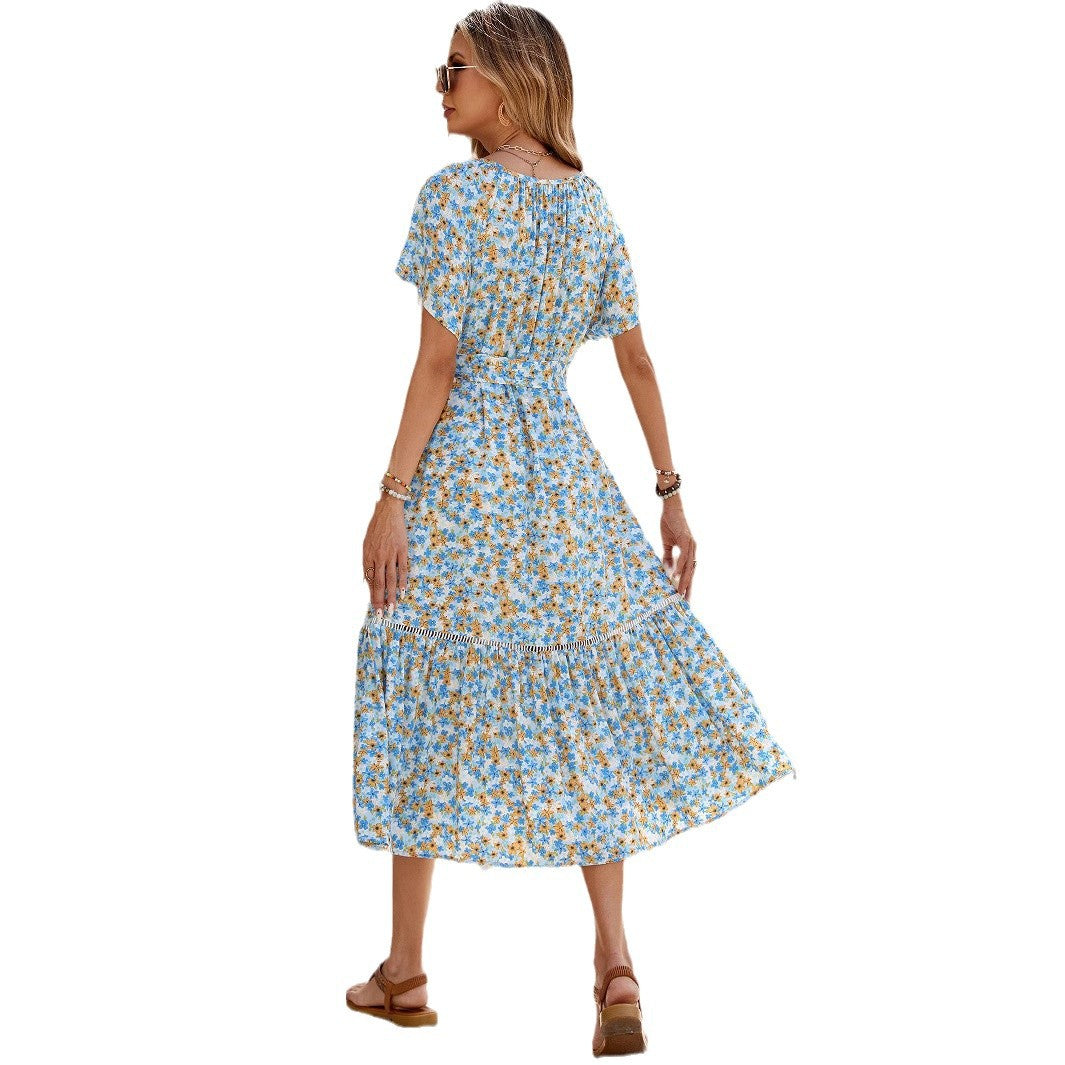 Lune London Floral Bohemian Maxi Dress for Women