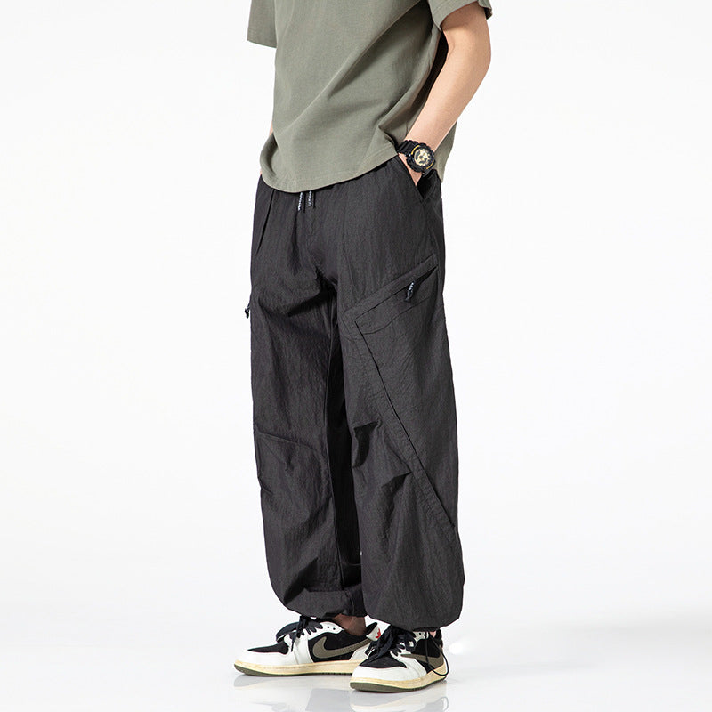 Pantalon cargo décontracté pour hommes avec ceinture élastique réglable et poches polyvalentes Chic und Stil