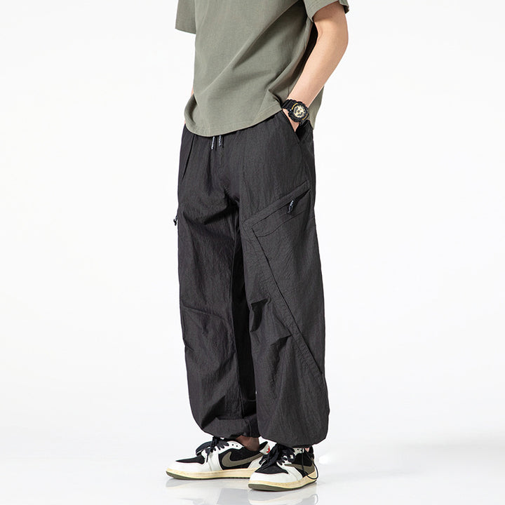 Pantalon cargo décontracté pour hommes avec ceinture élastique réglable et poches polyvalentes Chic und Stil
