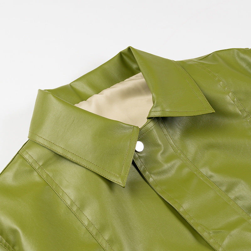 Veste décontractée en faux cuir pour femmes avec poches pratiques et design moderne Chic & Stil