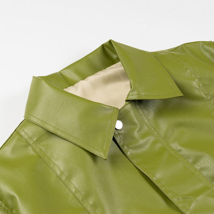 Veste décontractée en faux cuir pour femmes avec poches pratiques et design moderne Chic & Stil