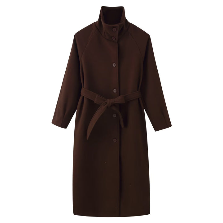 Veste de transition élégante pour femmes avec col montant et ceinture à la taille Chic & Stil