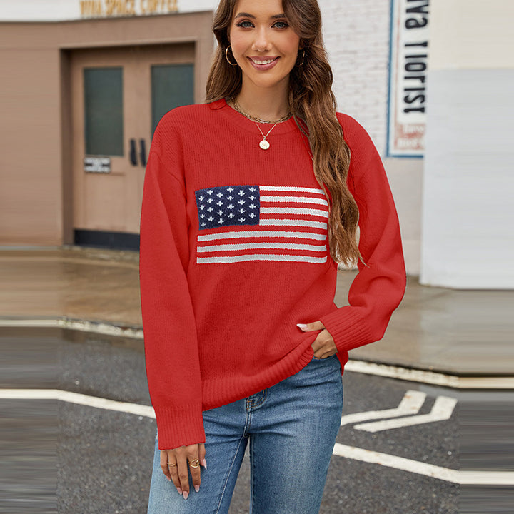 Casual sweater for women with flag pattern Lune London