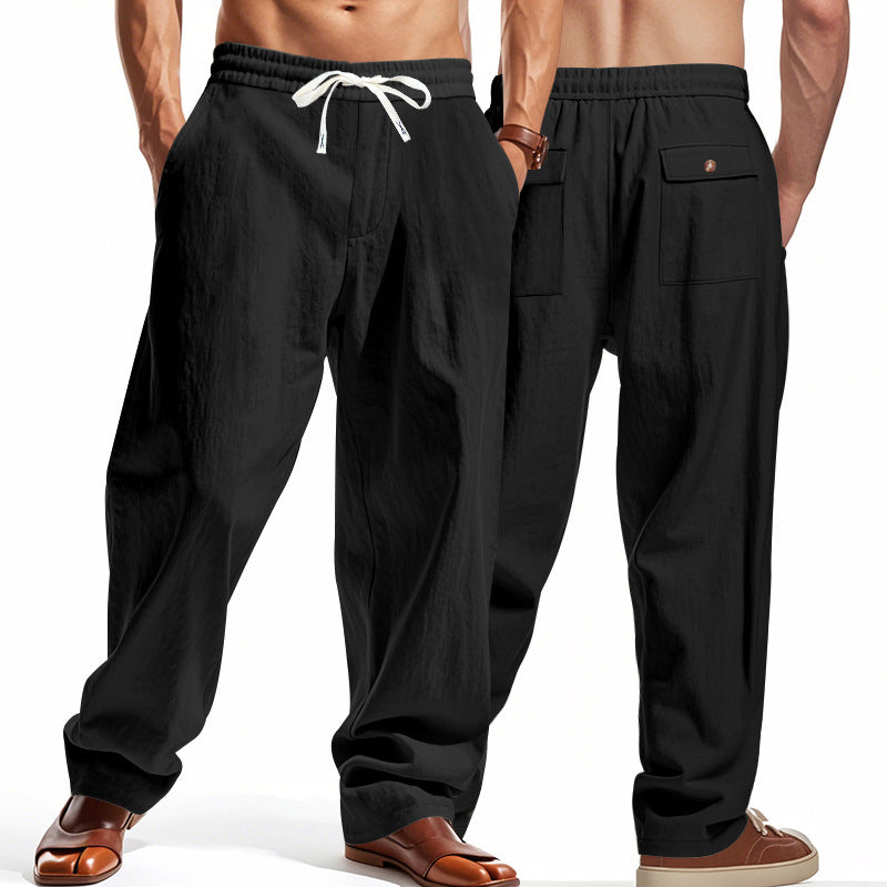 Light casual pants for men with elastic waist and practical pockets Lune London