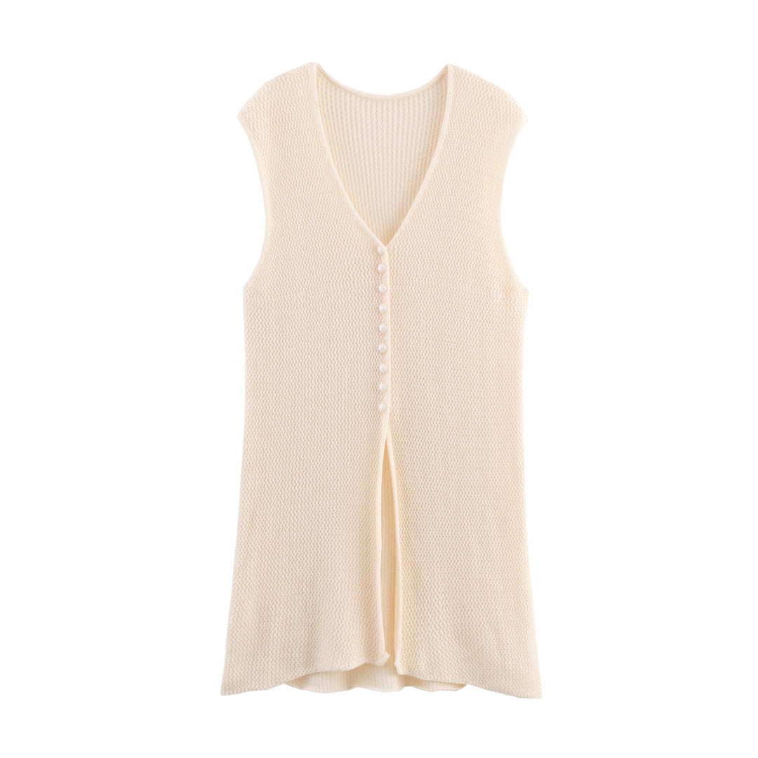 Women's knit cardigan with asymmetrical design and elegant belt at the waist Lune London