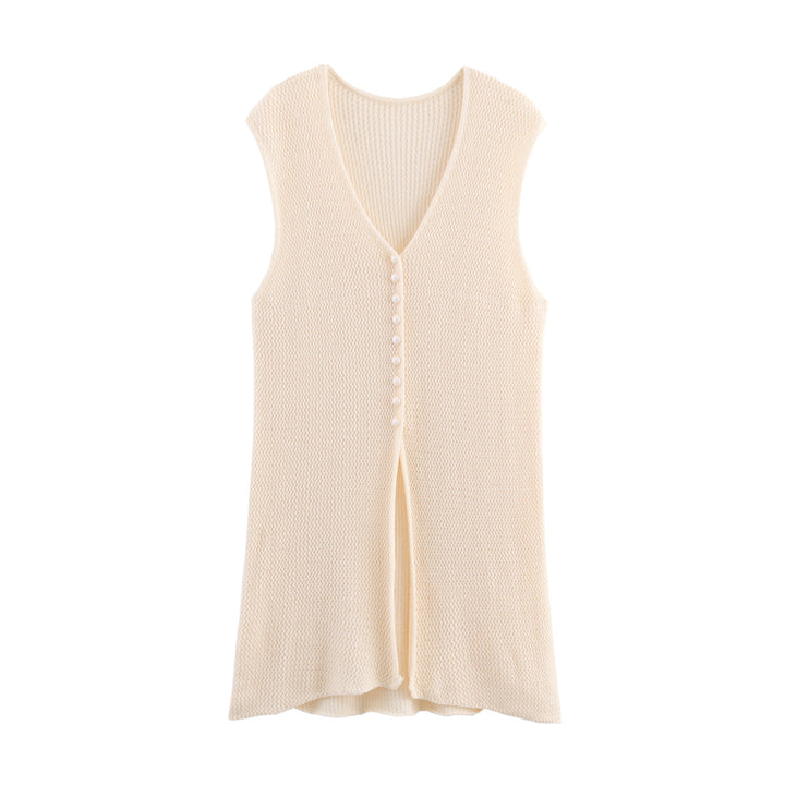 Women's knit cardigan with asymmetrical design and elegant belt at the waist Lune London