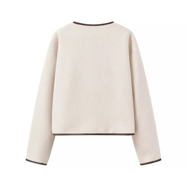 Short cozy jacket for women with decorative drawstring Lune London