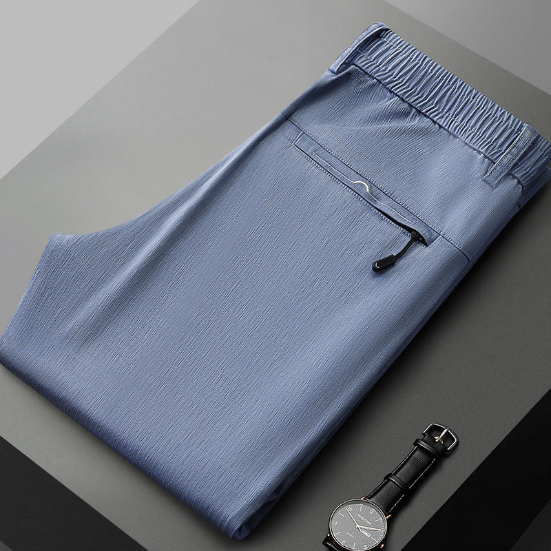 Pantalon stretch confortable pour hommes avec ceinture élastique et poches zippées latérales Lune London
