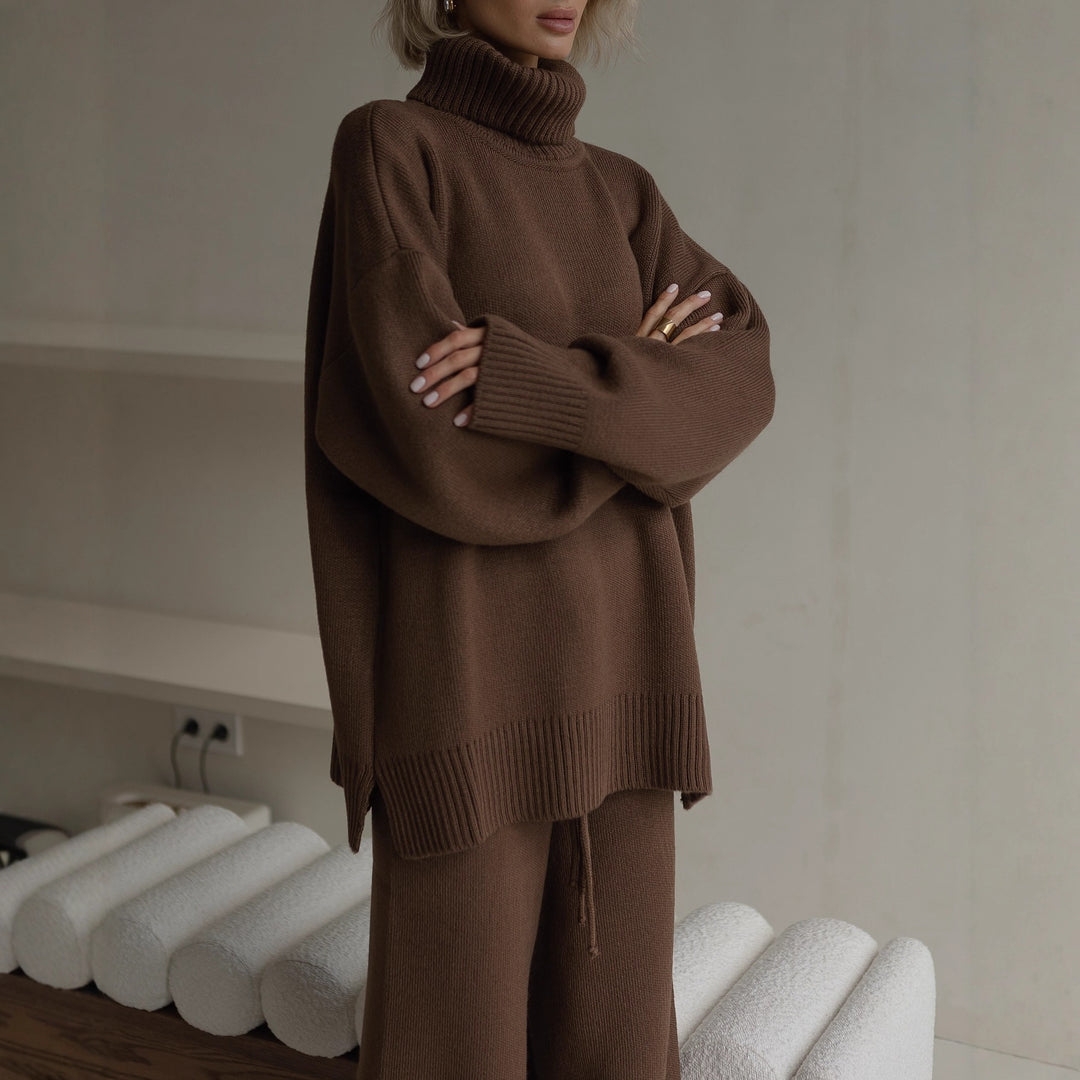 Oversized comfortable sweater for women with high collar Lune London