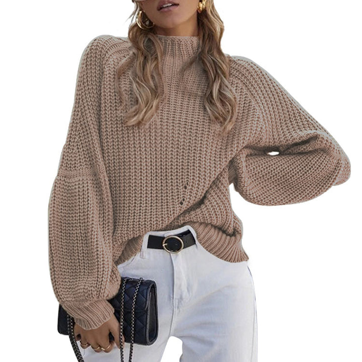 Knitted sweater for women with a loose fit and modern puff sleeves Lune London