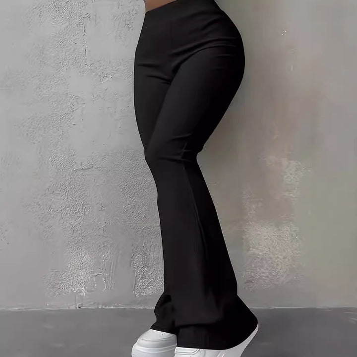 High-waisted bell-bottom pants for ladies Lune London