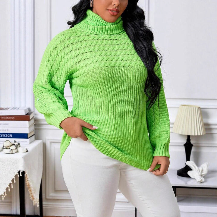 Knit sweater for women with high collar and structured design Lune London